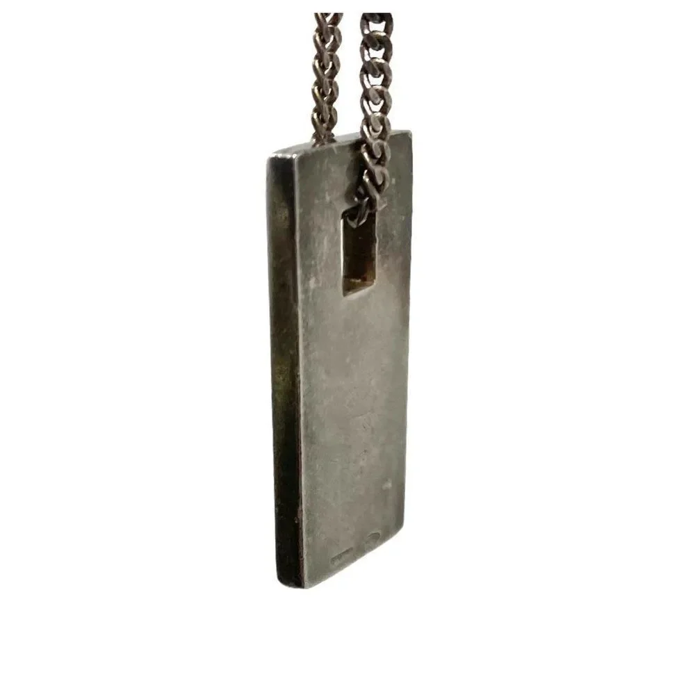 Gucci 925 Silver Bar Plate Necklace - Picture 4 of 7